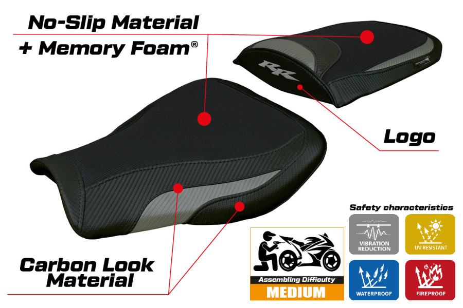 Rivestimento sella compatibile - Honda CBR 600 RR 2007-2026 - mod Huelva Comfort System