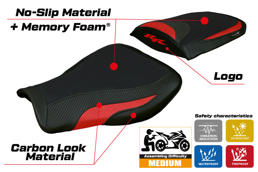 Sitzbezug kompatibel - Honda CBR 600 RR 2007-2026 - mod Huelva Comfort System
