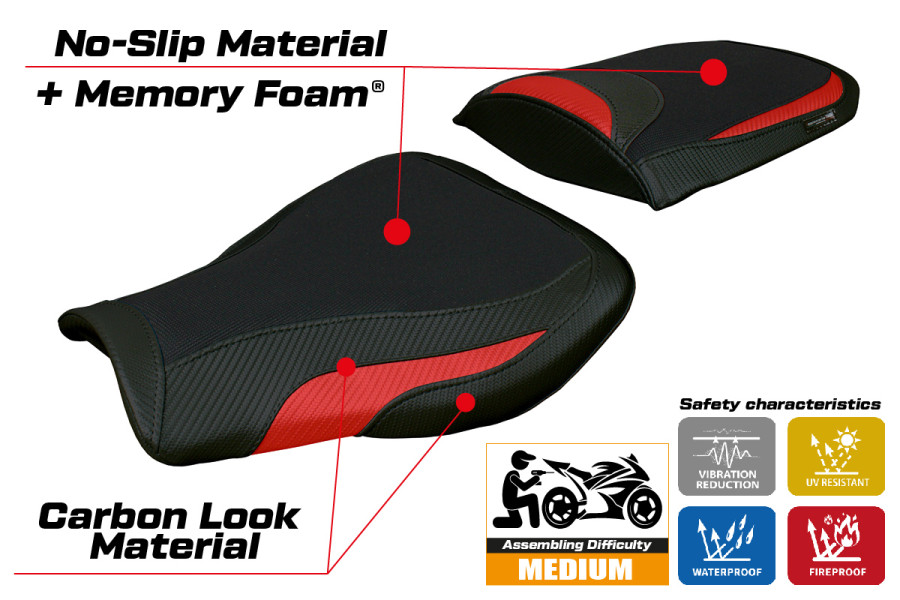 Housse de selle compatible - Honda CBR 600 RR 2007-2026 - mod Huelva Comfort System