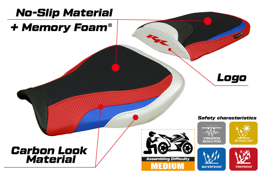 Rivestimento sella compatibile - Honda CBR 600 RR 2007-2026 - mod Huelva Comfort System