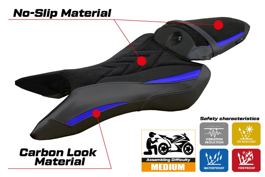 Rivestimento sella compatibile - Yamaha MT-09 2024-2026 - mod Mus Velvet Ultragrip