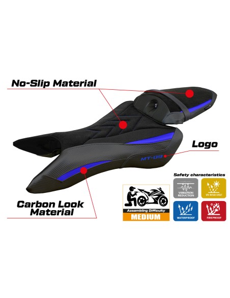 Sitzbezug kompatibel - Yamaha MT-09 2024-2025 - mod Mus Velvet Ultragrip