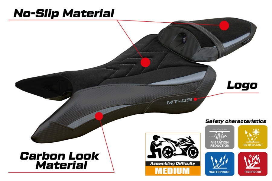 Sitzbezug kompatibel - Yamaha MT-09 2024-2026 - mod Mus Velvet Ultragrip