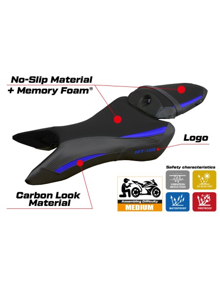 Rivestimento sella compatibile - Yamaha MT-09 2024-2025 - mod Mus Comfort System