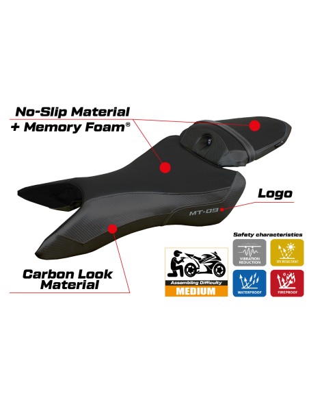 Funda de asiento compatible - Yamaha MT-09  2024-2025 - mod Mus Comfort System