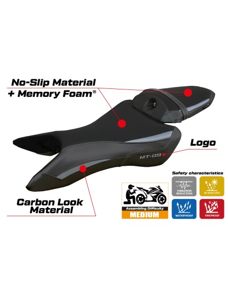 Rivestimento sella compatibile - Yamaha MT-09 2024-2025 - mod Mus Comfort System