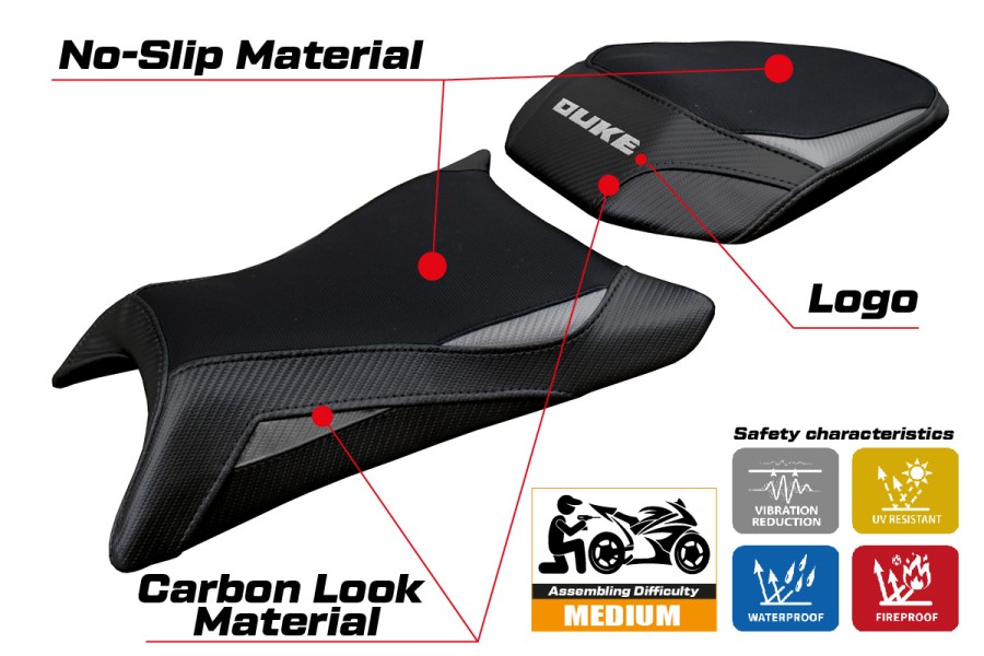 Funda de asiento compatible - KTM 390 Duke  2024-2026 - mod Mora
