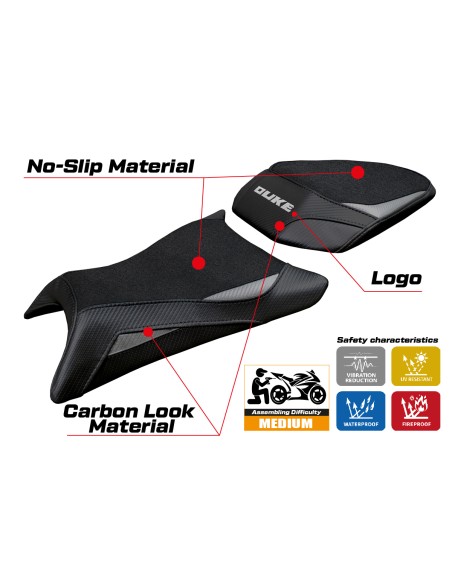 Housse de selle compatible - KTM 390 Duke  2024-2025 - mod Mora Ultragrip