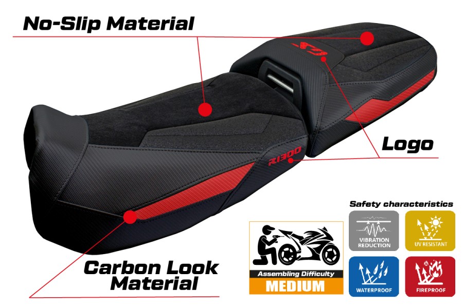 Rivestimento sella compatibile - BMW R 1300 GS Adventure 2024-2026 - mod Ulma Ultragrip
