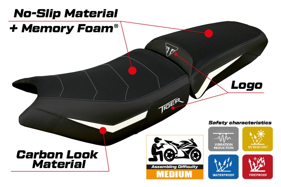 Housse de selle compatible - Triumph Tiger 900  2024-2026 - mod Heating Comfort System