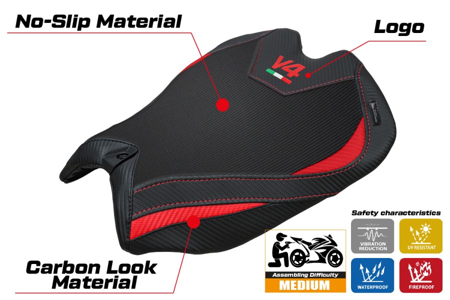 Sitzbezug kompatibel - Ducati Panigale V4 2025-2026 - mod Argenta Velvet