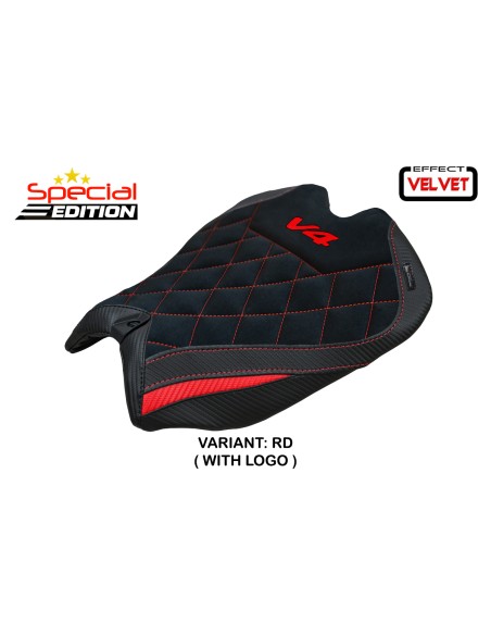 Housse de selle compatible - Ducati Panigale V4  2025 - mod Argenta Special Edition Velvet