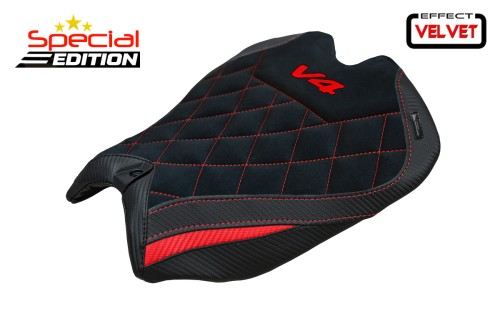 Funda de asiento compatible - Ducati Panigale V4  2025 - mod Argenta Special Edition Velvet