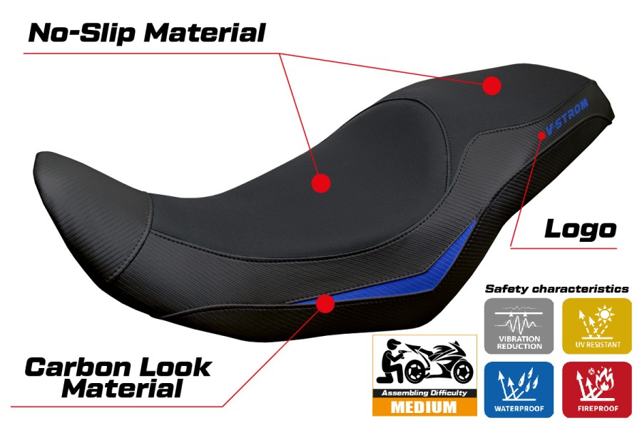 Sitzbezug kompatibel - Suzuki V-Strom 800 DE - SE 2023-2026 - mod Menik