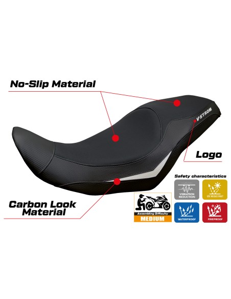 Funda de asiento compatible - Suzuki V-Strom 800 DE - SE 2023 - 2025 - mod Menik