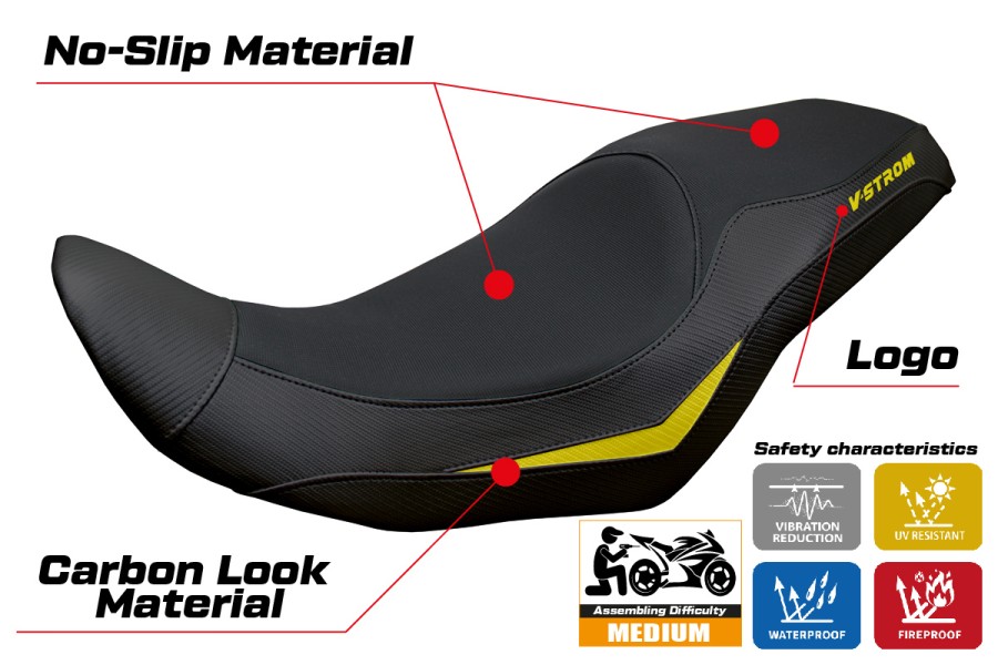 Rivestimento sella compatibile - Suzuki V-Strom 800 DE - SE 2023-2026 - mod Menik
