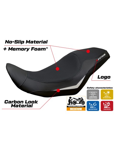 Housse de selle compatible - Suzuki V-Strom 800 DE - SE 2023 - 2025 - mod Menik Comfort System