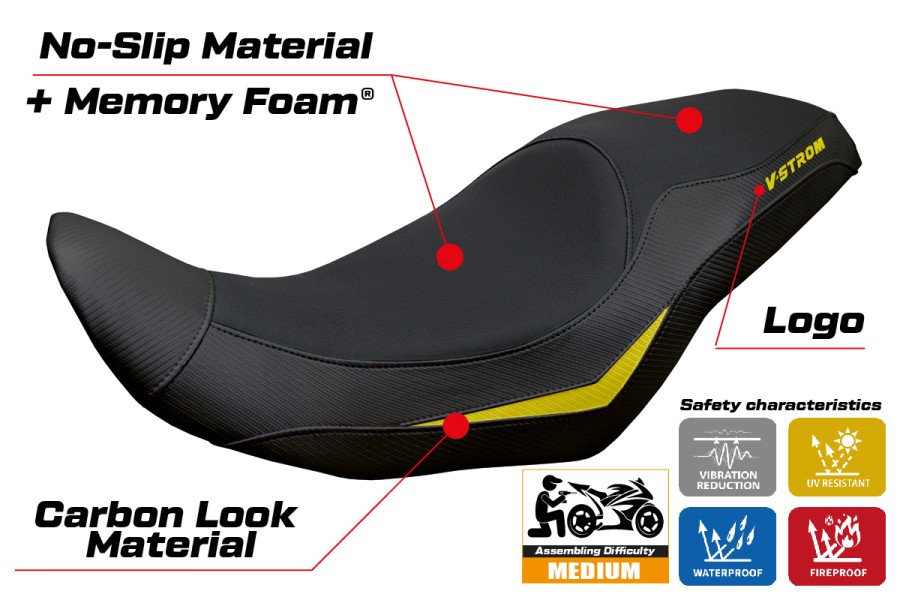 Sitzbezug kompatibel - Suzuki V-Strom 800 DE - SE 2023-2026 - mod Menik Comfort System