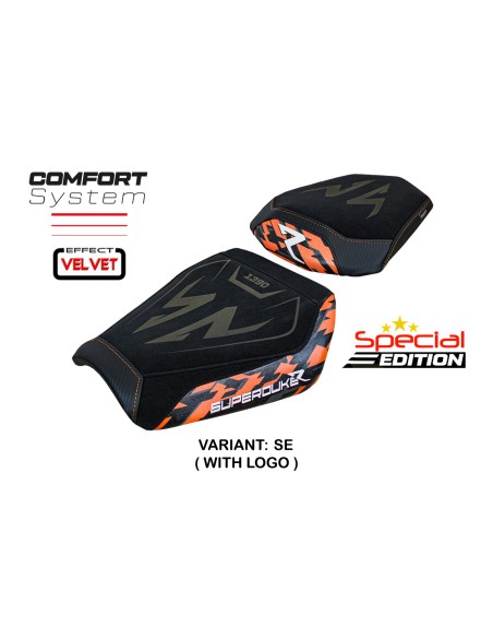 Seat cover compatible - KTM 1390 Super Duke R 2024 - 2025 - mod Stripes special Velvet Comfort System