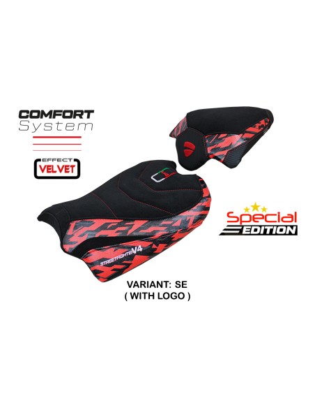 Rivestimento sella compatibile - Ducati Streetfighter V4 2020 - 2024 - mod Stripes Velvet Comfort System