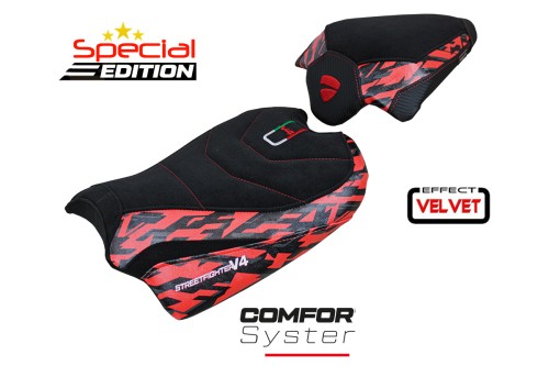 Sitzbezug kompatibel - Ducati Streetfighter V4 2020 - 2024 - mod Stripes Velvet Comfort System