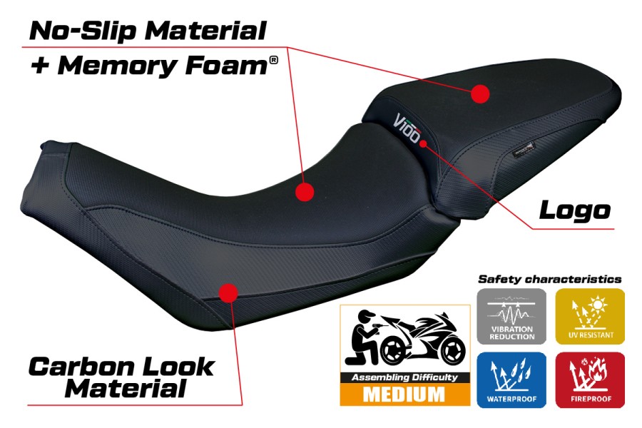 Funda de asiento compatible - Moto Guzzi V100 Mandello 2022-2026 - mod Heating Comfort System