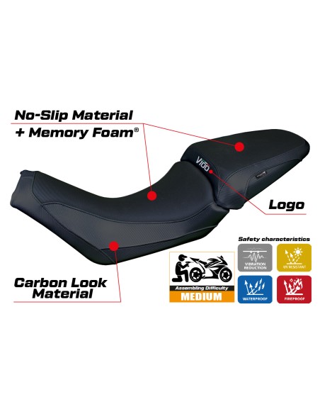 Housse de selle compatible - Moto Guzzi V100 Mandello 2022-2025 - mod Heating Comfort System