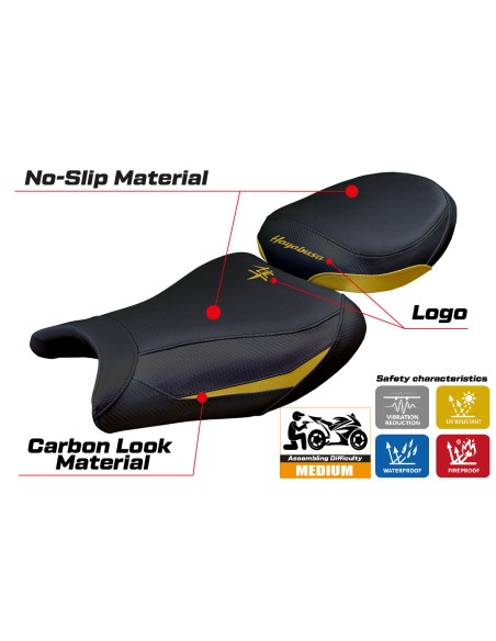 Funda de asiento compatible - Suzuki GSX R 1300 Hayabusa 2021 - 2025 - mod Denia