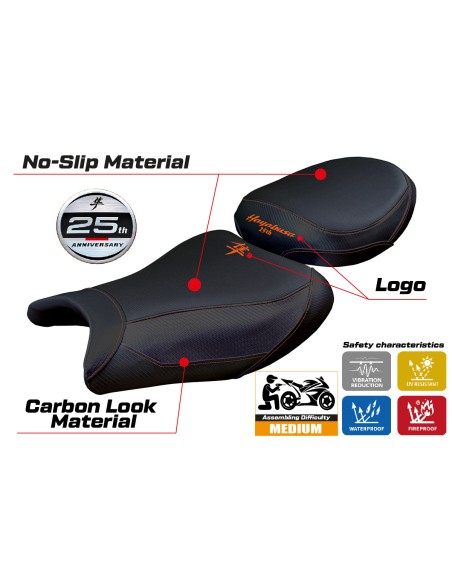 Housse de selle compatible - Suzuki GSX R 1300 Hayabusa 2021 - 2025 - mod Denia