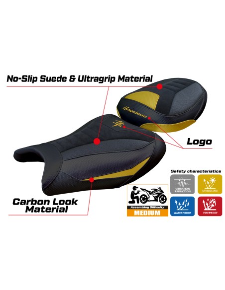 Housse de selle compatible - Suzuki GSX R 1300 Hayabusa 2021 - 2025 - mod Denia Velvet Ultragrip