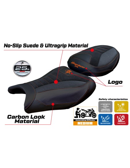 Housse de selle compatible - Suzuki GSX R 1300 Hayabusa 2021 - 2025 - mod Denia Velvet Ultragrip