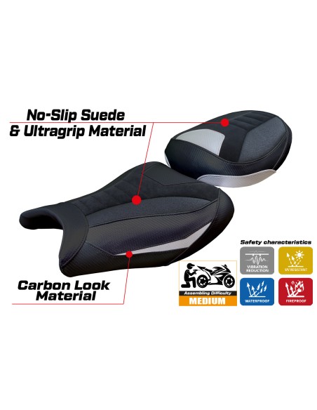 Funda de asiento compatible - Suzuki GSX R 1300 Hayabusa 2021 - 2025 - mod Denia Velvet Ultragrip