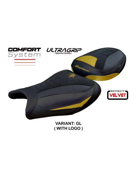 Housse de selle compatible - Suzuki GSX R 1300 Hayabusa 2021 - 2025 - mod Denia Velvet Ultragrip Comfort System