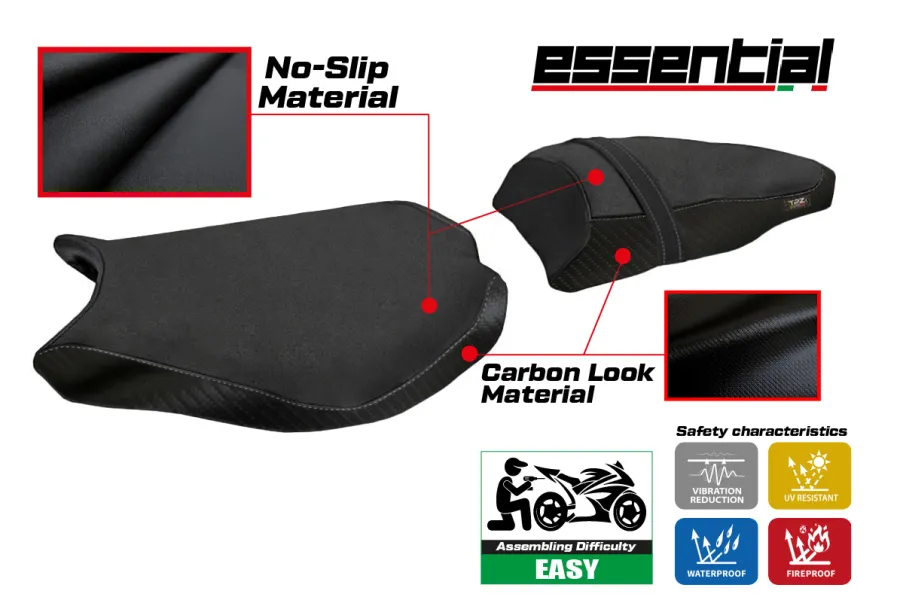 Sitzbezug kompatibel Ducati 848 - 1098 - 1198 (07-13) Modell Essential