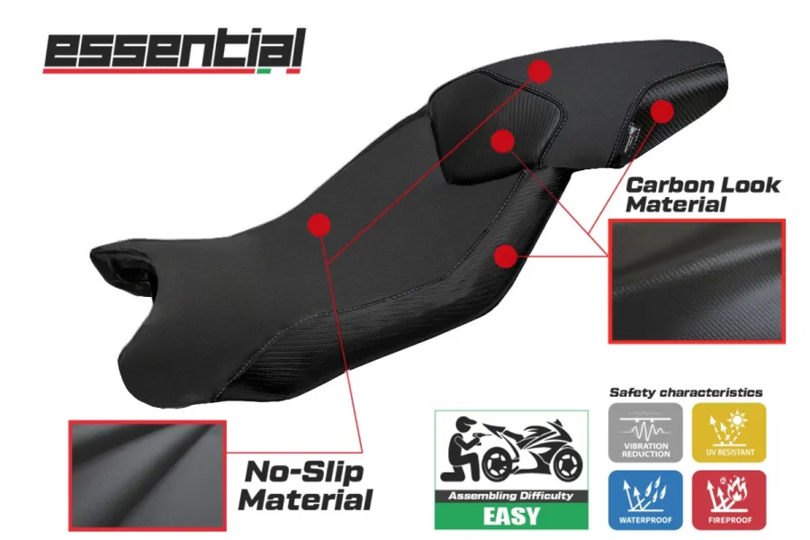 Funda de asiento compatible BMW S 1000 XR (15-19) modelo Essential