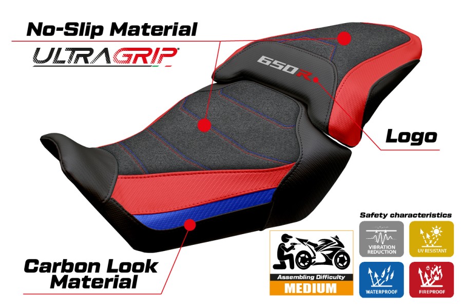 Sitzbezug kompatibel - Honda CBR 650 R 2024 - 2025 - mod Mali Ultragrip