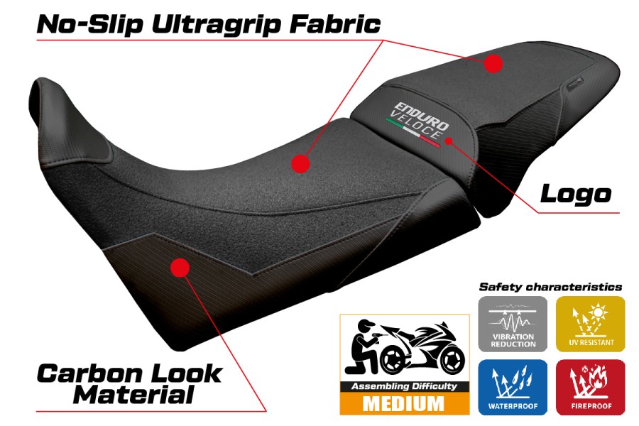 Housse de selle compatible - MV Agusta Enduro Veloce 2024-2026 - mod Hajek Ultragrip