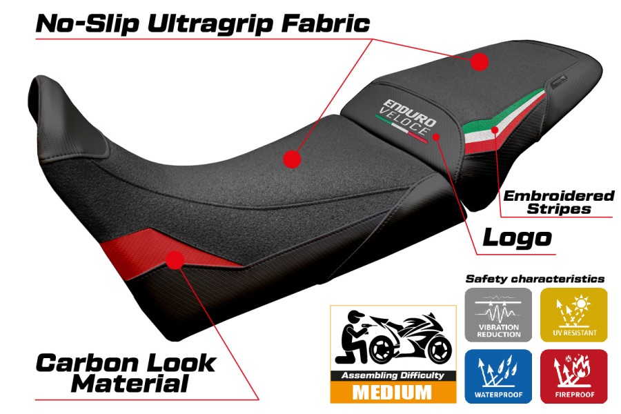 Rivestimento sella compatibile - MV Agusta Enduro Veloce 2024-2026 - mod Hajek Ultragrip