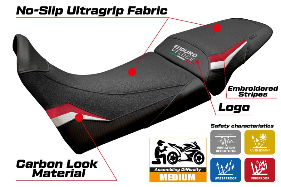 Sitzbezug kompatibel - MV Agusta Enduro Veloce 2024-2026 - mod Hajek Ultragrip