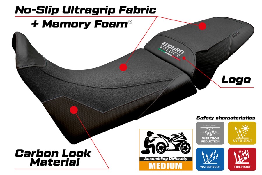 Seat cover compatible - MV Agusta Enduro Veloce 2024-2026 - mod Hajek Ultragrip Comfort System