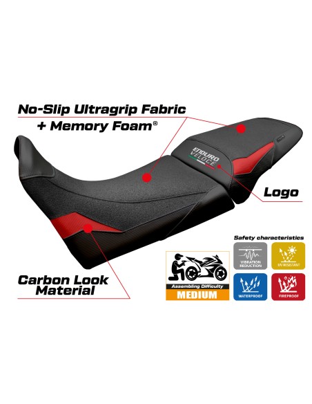 Housse de selle compatible - MV Agusta Enduro Veloce 2024 - 2025 - mod Hajek Ultragrip Comfort System