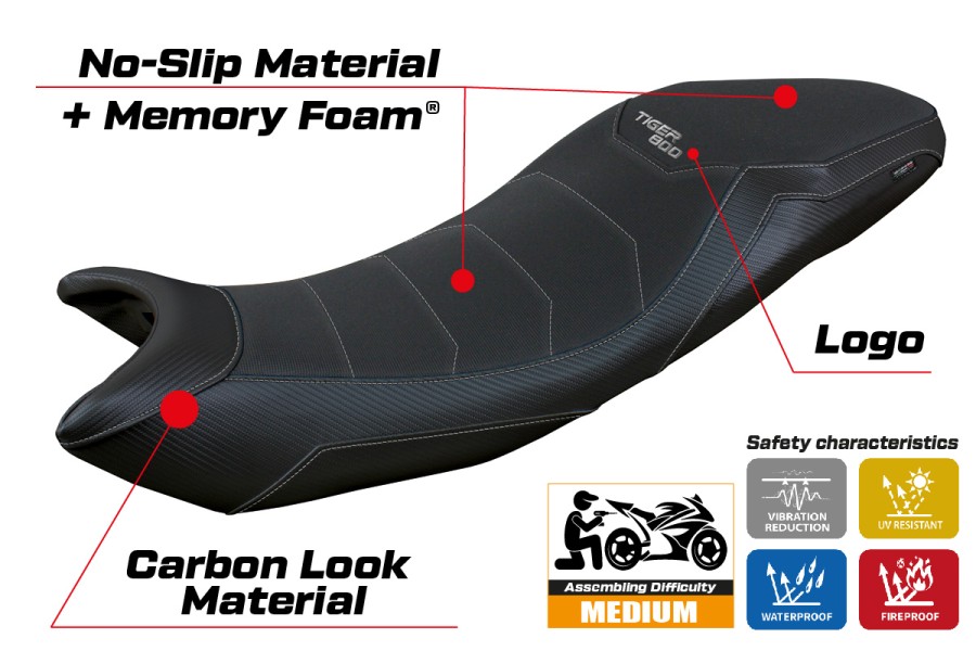 Seat cover compatible - Triumph Tiger Sport 800  2025-2026 - mod Titty Comfort System