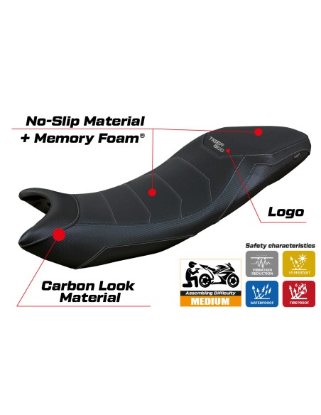 Housse de selle compatible - Triumph Tiger Sport 800  2025 - mod Titty Comfort System