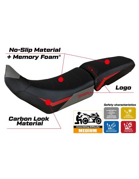 Seat cover compatible - Triumph Tiger 850 Sport 2021 - 2025 - mod Sintra Comfort System