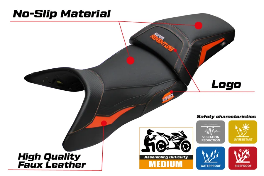 Housse de selle compatible - KTM 1390 Super Adventure S 2025 - mod Enns