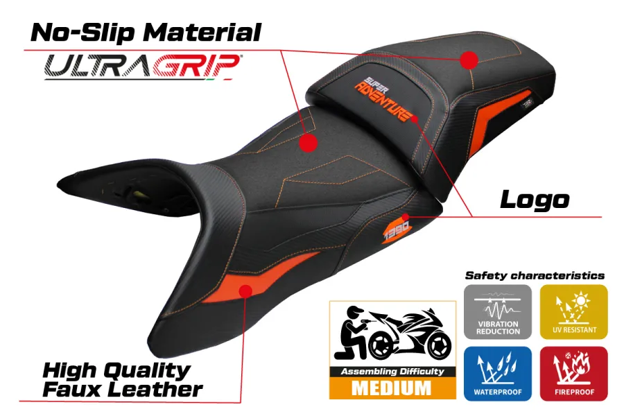 Rivestimento sella compatibile - KTM 1390 Super Adventure S  2025-2026 - mod Enns Ultragrip