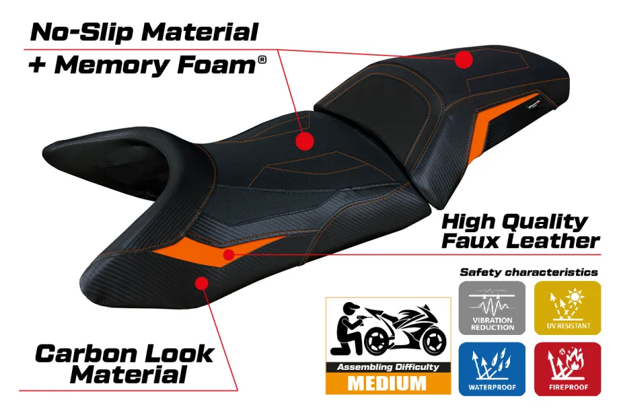 Funda de asiento compatible - KTM 1390 Super Adventure S  2025 - mod Enns Comfort System