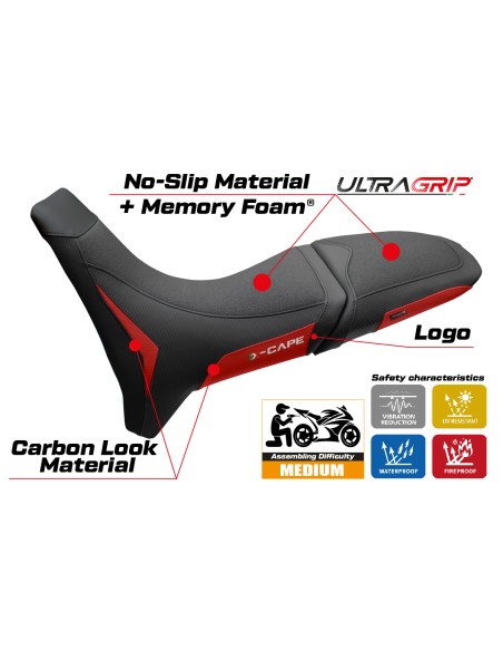 Rivestimento sella compatibile - Moto Morini X-Cape 650-700 2021 - 2025 - mod Reno Ultragrip Comfort System