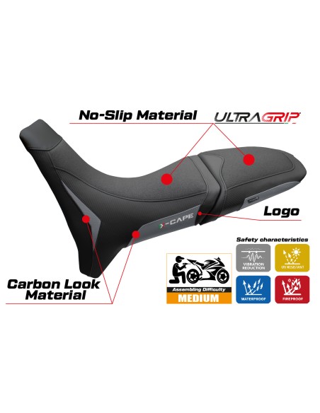 Funda de asiento compatible - Moto Morini X-Cape 650-700 2021 - 2025 - mod Reno Ultragrip
