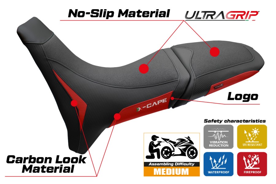 Sitzbezug kompatibel - Moto Morini X-Cape 650-700 2021-2026 - mod Reno Ultragrip